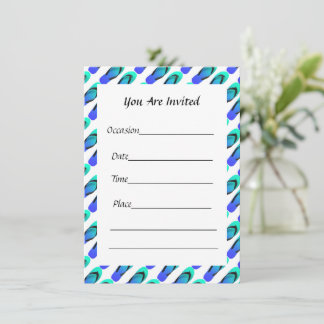 Aqua Blue Flip Flops Invitation plate