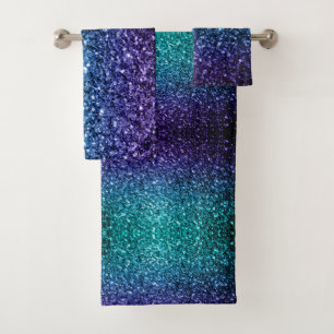 Aqua blue Ombre faux scintillants de parties scint