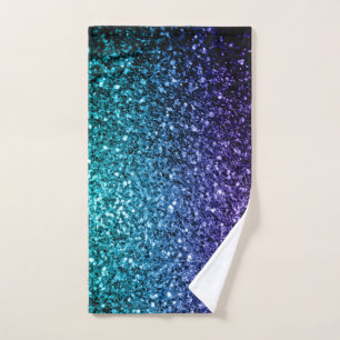 Aqua blue Ombre faux scintillants de parties scint