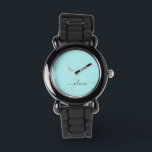Aqua Blue Turquoise Moderne Script Girl Monogramme<br><div class="desc">Aqua Blue Turquoise Simple Script Monogramme Nom Monographie. Cela rend le cadeau parfait pour 16 ans,  mariage,  douche nuptiale,  anniversaire,  baby shower ou bachelorette pour quelqu'un qui aime le luxe glam et les styles chic.</div>