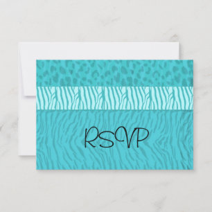 Aqua Blue Wedding RSVP