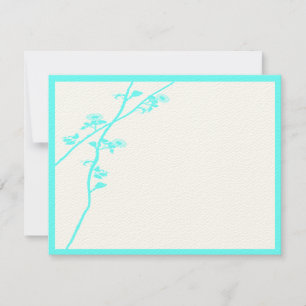 Aqua Blue Wild Flower Branche Mariage RSVP