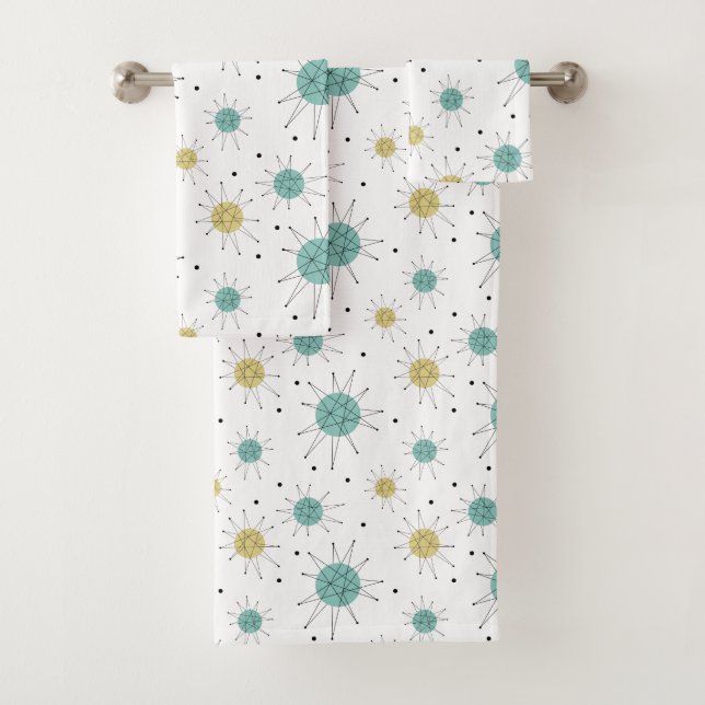 Aqua Blue Yellow Franciscan Starburst milieu du si (En situation)