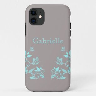 Aqua Butterfly Floral BT iPhone 5 Coque