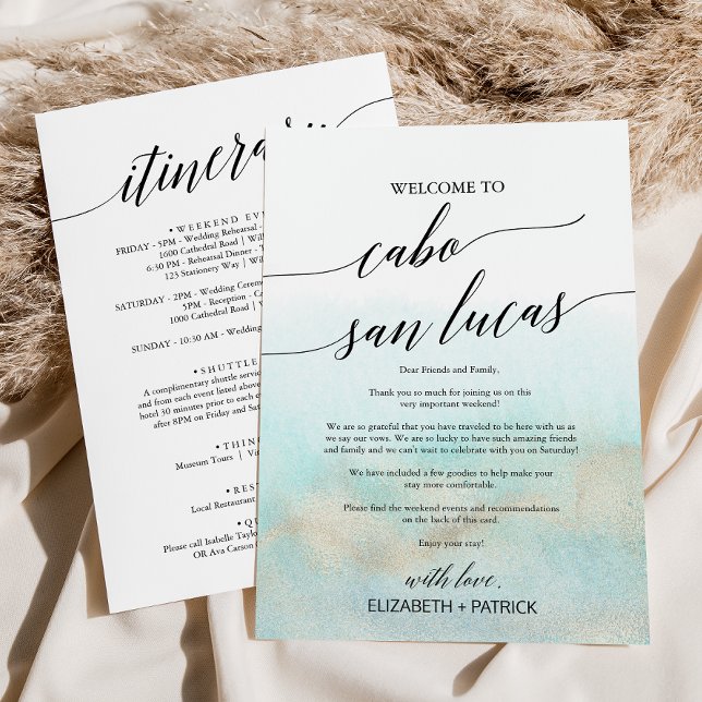 Aqua Cabo San Lucas Bienvenue Lettre & Itinéraire (Créateur téléchargé)