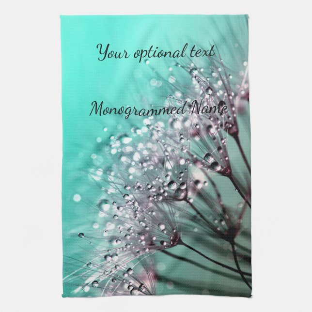 Aqua Cactus Bonsai Bloom Serviette de cuisine (Vertical)