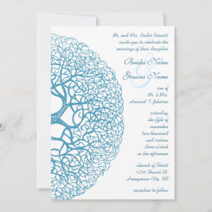 Aqua Circle of Love Tree Faire-part de mariage