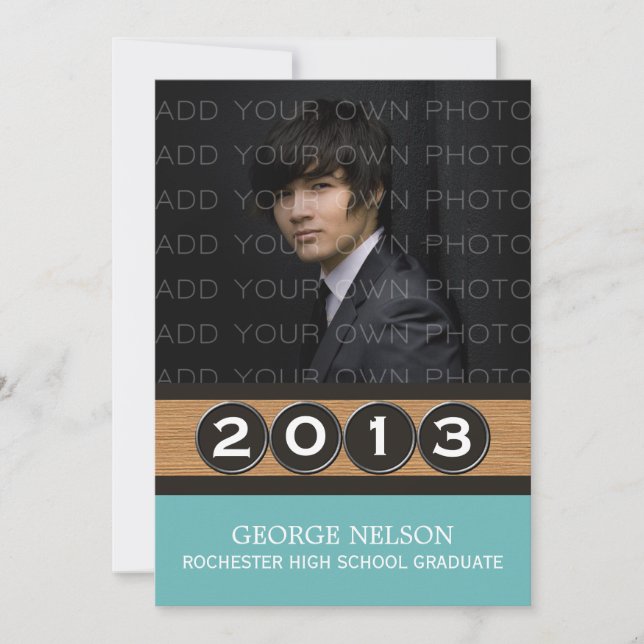 Aqua Classy Keys Graduation Invitation (Devant)