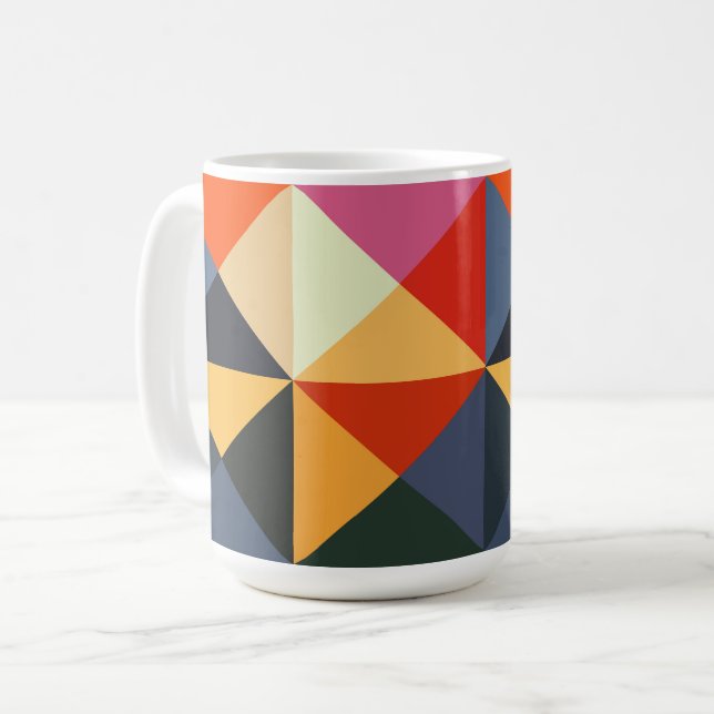 Aqua Color Block Abstrait Style Mug Cup (Devant gauche)