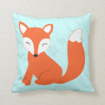 Aqua Cute baby fox coussin par Cindy Bendel<br><div class="desc">Ce design est composé d'un bébé renard endormi avec une jolie queue boisée. L'arrière - plan est un motif à fleurs d'aqua. Ce coussin à la décoration familiale avec accent est idéal pour une garderie ou une chambre pour enfants. Il se marie particulièrement bien avec le thème des bois ou...</div>