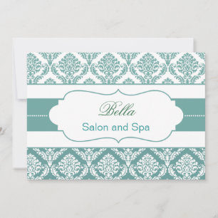 aqua damask Business Thank you Cartes
