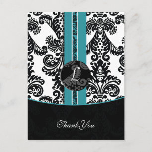 aqua damask MerciYou Cartes