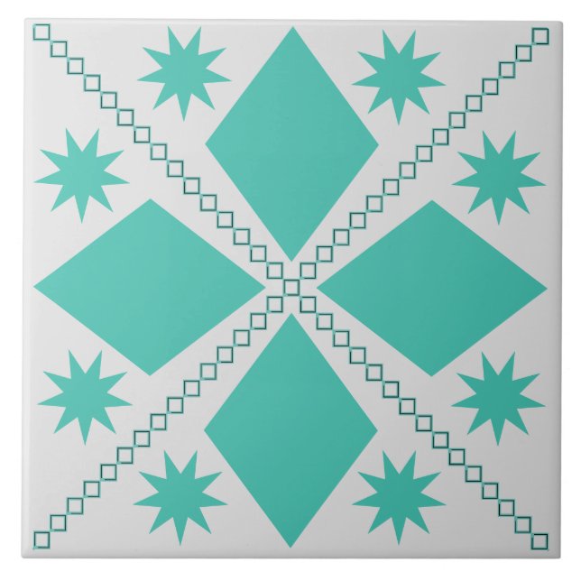Aqua Diamond Fun | Arrière - plan gris | Carreaux  (Devant)