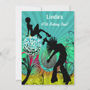 aqua disco rétro party Invitation