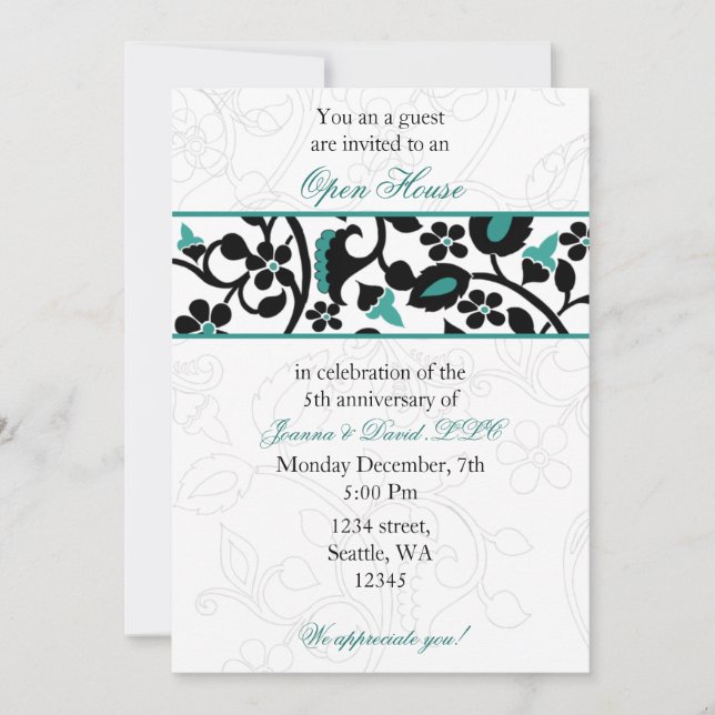 aqua Elegant Corporate party Invitation (Devant)