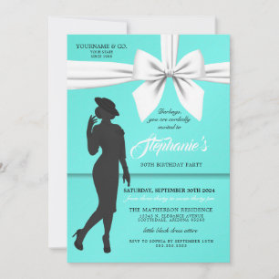 Aqua Elegant Tiffany Invitation Anniversaire