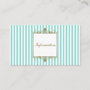 Aqua et Grandes Blances avec Scrolls Or Carte d'in