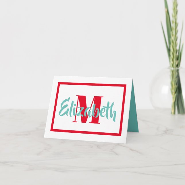 Aqua et monogramme rouge Prépa (Devant)