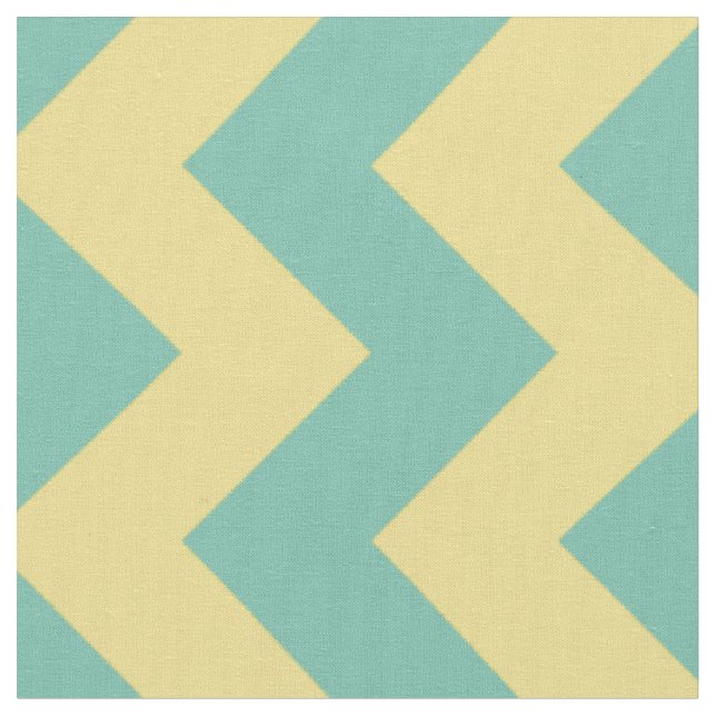 Aqua et tissu jaune de rayure de Chevron (Fermer)