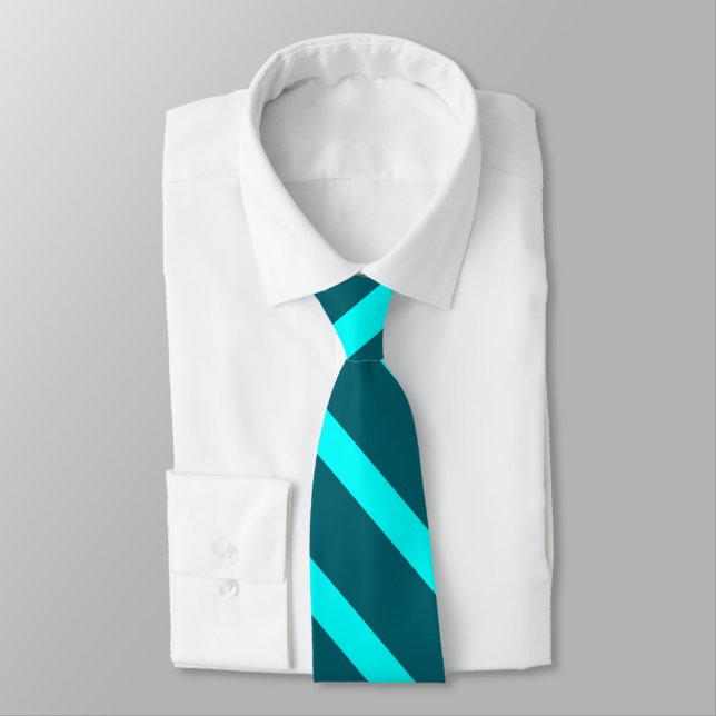 Aqua et Turquoise II University Cravate en bande (Attaché)