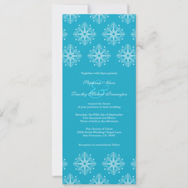 Aqua + flèches blanches invitation à un mariage d' (Devant)