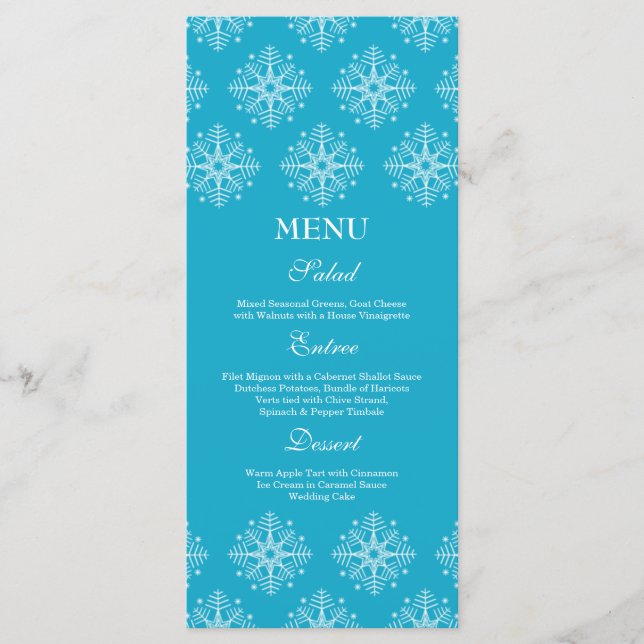 Aqua + flèches blanches menu de repas de mariage d (Devant)
