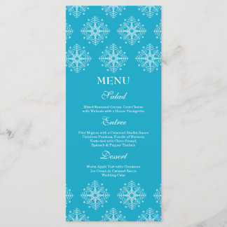 Aqua + flèches blanches menu de repas de mariage d