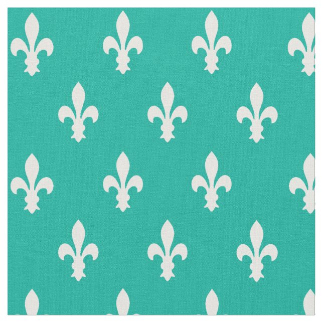 Aqua Fleur de Lys, tissu victorien (Fermer)