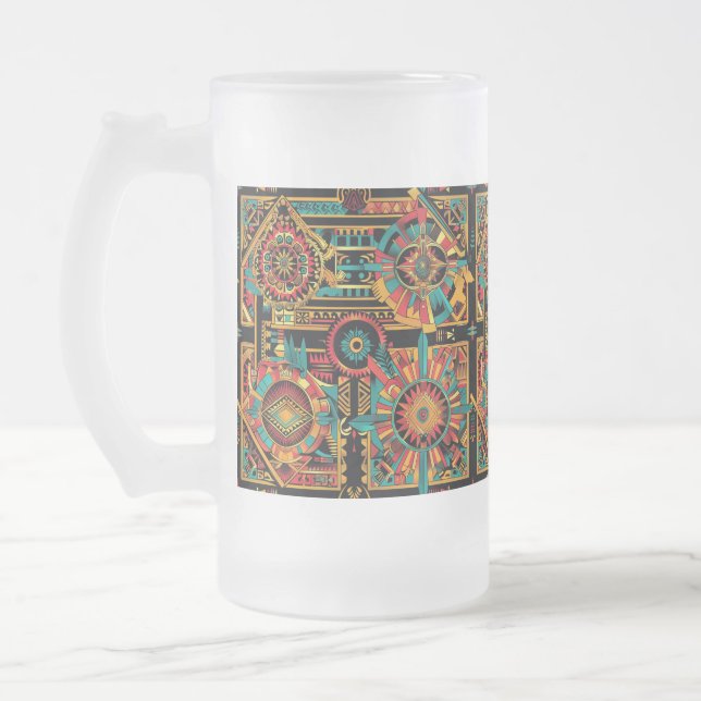 Aqua givrée "Aztec Dream" 473ml Mug en verre (Gauche)