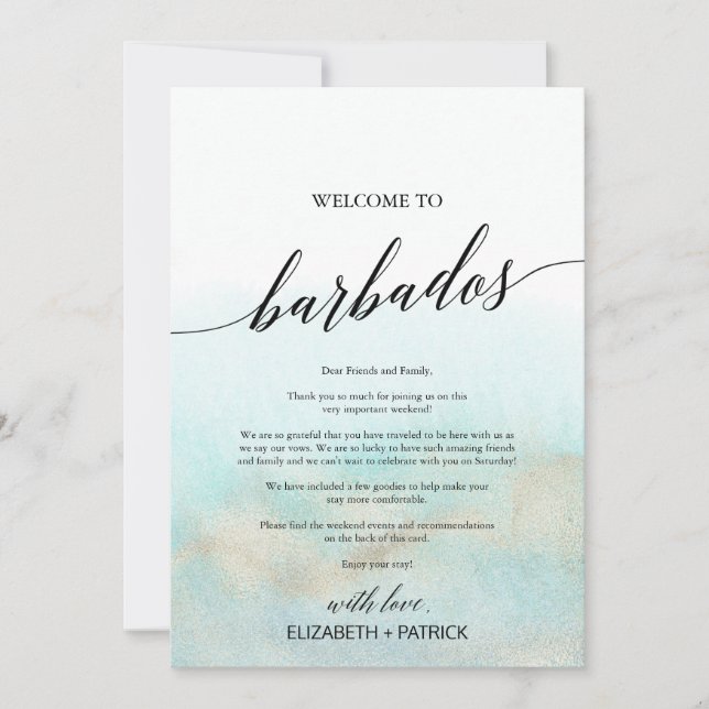 Aqua Gold Beach Barbade Bienvenue et itinéraire (Devant)