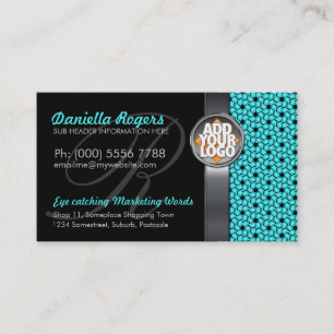 Aqua Hexagon Motif avec Logo Dark Cartes de visite