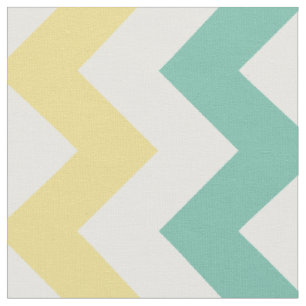 Aqua, jaune, tissu blanc de rayure de Chevron