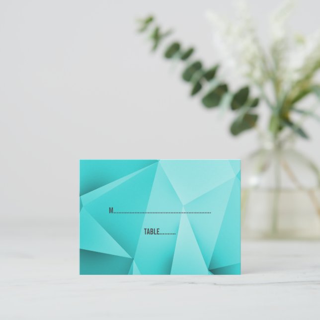 Aqua Jewel Tones Mariage Cartes de Place (Debout devant)