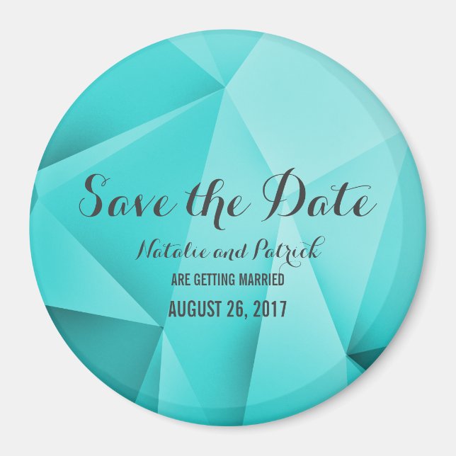 Aqua Jewel Tones Save the Date Magnet (Devant)