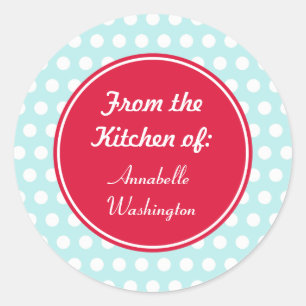 Aqua Kitchen Baking Cadeau Tags Stickers