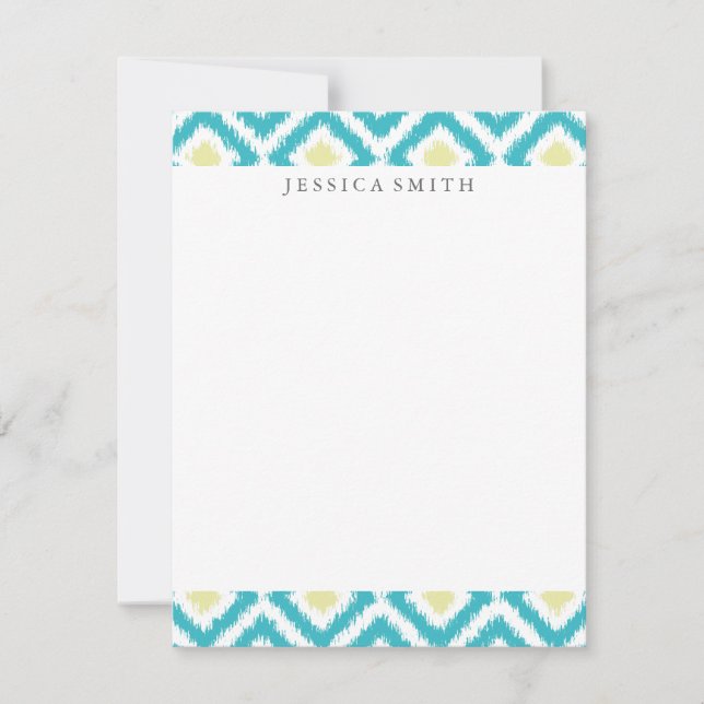 Aqua Lemon Diamonds Ikat Motif (Devant)