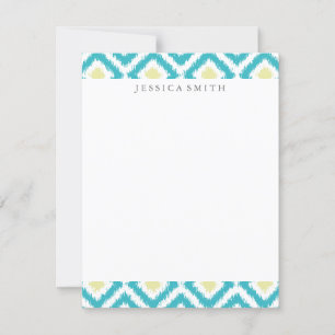 Aqua Lemon Diamonds Ikat Motif