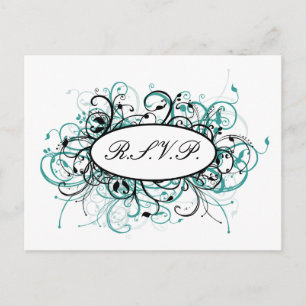 aqua mod Wedding carte rsvp