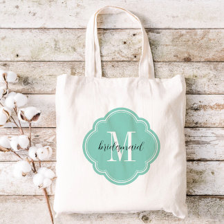 Aqua Monogramme Sac fourre-tout Bridesmaid
