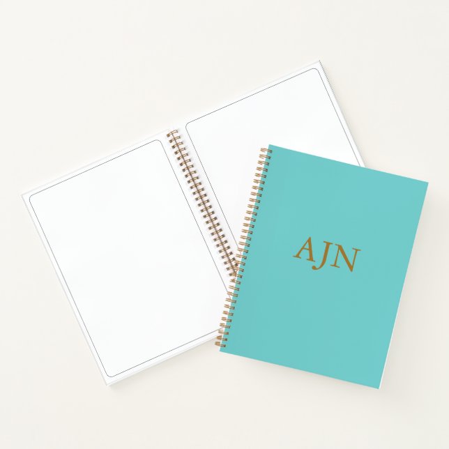 Aqua Monogrammed Art Sketchbook Carnet Cadeau (Intérieur)
