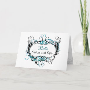 aqua noir et blanc Chic Business Merci Cartes
