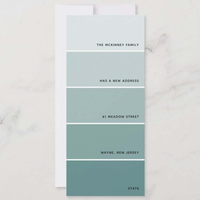 Aqua Paint Swatch Nouvelle adresse Faire-part (Devant)