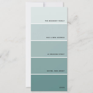 Aqua Paint Swatch Nouvelle adresse Faire-part
