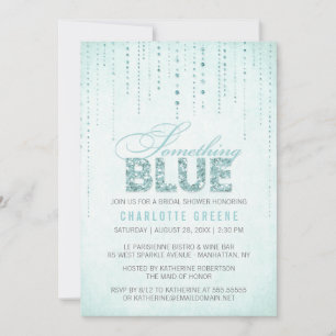 Aqua Quelque Chose Blue Bridal Shower Invitation