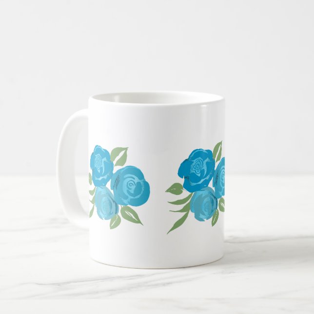 Aqua Roses Mug (Devant gauche)