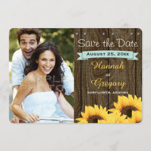 AQUA RUSTIC SUNFLOWER ENREGISTRER LA CARTE DE DATE