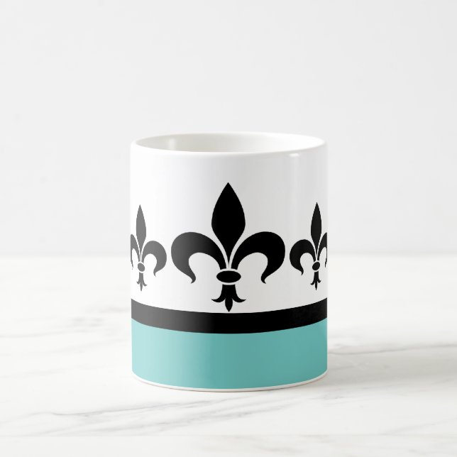 Aqua Swanky Fleur De Lis Mug (Centre)
