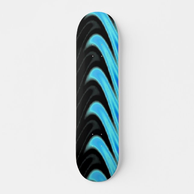 Aqua Swirls sur Skateboard Arrière - plan noir (Devant)