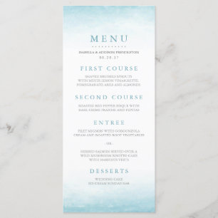 Aqua Tides Menu Mariage aquarelle
