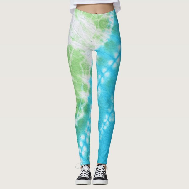 Aqua Tie Dye Leggings (Devant)
